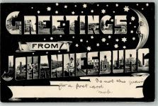 Johannesburg 1905 Foto AK Greetings from
