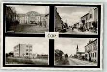 Ungvar Uschhorod 1937 Foto AK Cop Tschop Bahnhof Schule Straße Kirche Auto