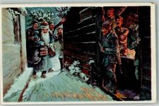 Feldgraue Weihnachtsmann bringt Liebesgaben Karte Nr. 2 Weihnacht im Feld WK I 1916 Künstlerkarte