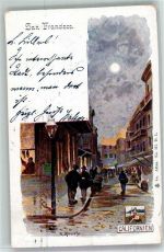 San Francisco 1899 Lithographie / Mondschein Strasse Adelskorrespondens