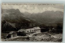 Schlernhäuser 1913 Foto AK Hüttenstempel