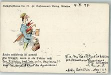 Karte Nr. 17 aus Bählamm Bassermann Verlag Adelskorrespondenz Busch Wilhelm 1899 Gebrauchsspuren
