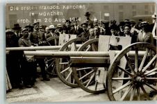 W8000 München Erbeutete französische Geschütze Fotograf Kanz Artillerie WK I 1914 Foto AK