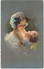 Frau mit Kind Kind um 1910/20