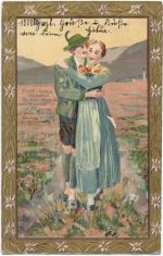 Liebespaar auf der Wiese AKU1 Kind 1902
