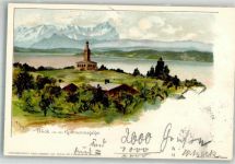 82335 W8137 Berg , Starnberger See 1901 Lithographie Denkmal Rottmannshöhe Adelskorrespondenz
