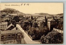 07381 O6840 Pößneck 1916 Gebrauchsspuren Schützenhaus Feldpost WK I