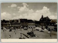 Kolin Köln an der Elbe 1957 Foto AK Omnubus Auto Denkmal Namesti Obrancu miru