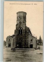 67590 Schweighouse-sur-Moder Schweighausen Els 1915 Foto AK Feldpost WK I zerstörte Kirche