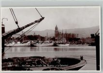 Malaga Foto AK Hafen Kirche kathedrale