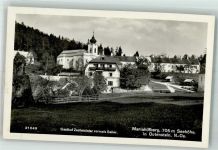 2770 Gutenstein Foto AK Gasthaus Zechmeister Kirche Marialfberg