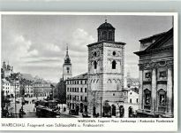 Warschau Warszawa Foto AK Schlossplatz Krakauer Straße Straßenbahn