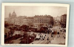 1060 Wien 6. Bezirk, Mariahilf Foto AK Litfaßsäule Straßenbahn Mariaholfergürtel