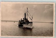W8036 Herrsching a. Ammersee Dampfer Augsburg im Flaggenschmuck Raddampfer