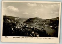 01829 O8306 Wehlen Stadt Foto AK Panorama des Ortes mit Rauenstein und Bastei Fotograf Walter Hahn