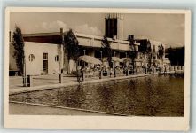Marianske Lazne Marienbad 1950 Foto AK Gasthaus Schwimmbad