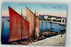 Pula Pola 1914 Foto AK Hafen Segelboote Fischerboote Feldpost WK I Feldkanonen- Regiment Nr. 6