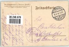 80200 Peronne 1916 Gebrauchsspuren Feldpost WK I 52. Inf.Div. Kriegsbrücke