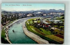 01824 O8324 Rathen Kurort , Sachs - Panorama von Ober- und Niederrathen an der Elbe