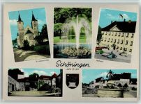 38364 W3338 Schöningen - St. Lorenzkirche Stadtpark Springbrunnen Rathaus Burg Am Markt
