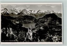 87645 W8959 Neuschwanstein - Schloß Neuschwanstein Gernspitze Schlicke Rossberg Aggenstein