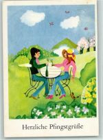 Mann und Frau trinken zusammen Wein Pfingsten