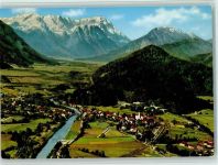 82438 W8116 Eschenlohe , Loisach - Fliegeraufnahme Zugspitze Kramer