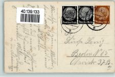 Alte Mutter sitzt im Sessel Stempel Berlin Mai 1937 Muttertag