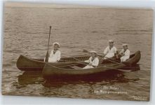 seine 4 Söhne in Ruderbooten Adel Kronprinz Wilhelm