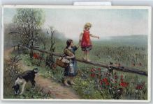 78234 W7707 Engen , Hegau - Hund, Dorf-Kinder