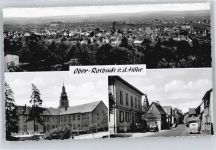 61191 W6365 Ober-Rosbach , Kr Friedberg, Hess - Schule m. Kirche, Gesamtansicht, Ernst Giar-Nachfolger, Inh. R. Weckert