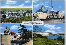 56170 W5413 Bendorf , Rhein - Kirche, Denkmal, Rheinbrücke, Ortsansicht