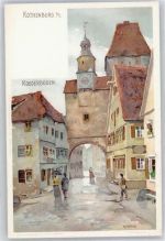 Rothenburg , Roederbogen Mutter, K. Lithographie / Künstlerkarte