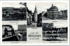 34212 W3508 Melsungen Gebrauchsspuren Rathaus, Eulenturm, Brückenstraße, Bartenwetzer Brücke