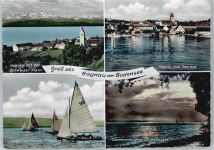 88709 W7759 Hagnau am Bodensee - Segelboot, Schweizer Alpen