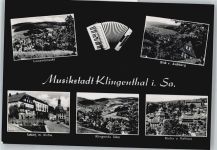 08248 O9650 Klingenthal - Gesamtansicht, Schloss, Kirche, Rathaus
