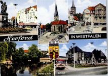 32049 W4900 Herford - Alter Markt, Kirche, Bahnhof, Partie an der Aa