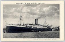 M.S. Postdampfer Derfflinger Norddeutscher Lloyd Künstlerkarte