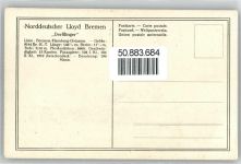 M.S. Postdampfer Derfflinger Norddeutscher Lloyd Künstlerkarte