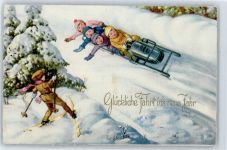 Bob, Neujahr, Ski, Kinder Wintersport