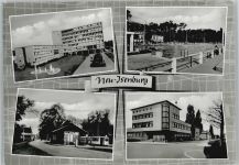 63263 W6078 Neu-Isenburg Foto AK Schwimmbad Straßenbahn