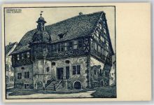 97947 W6974 Grünsfeld - Zeichnung (Leibinger), Rathaus