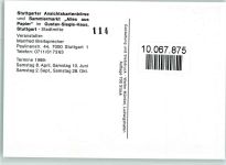 Nr. 114 Stuttgarter Ansichtskartenbörse 2. Sept. 1989 AK AK - Geschichte