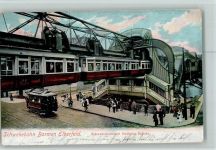 W5600 Elberfeld Schwebebahnhof Rathaus Brücke Straßenbahn Schwebebahn 1907