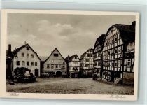 36110 W6407 Schlitz - Marktplatz Fachwerkhäuser Brunnen