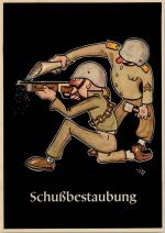 24. Bild Schußbestaubung 2 Soldaten Bergbau Künstlerkarte
