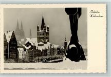 W5000 Köln Stadt Ortsansicht Dom Winteraufnahme Städteglückwunsch