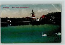 26548 W2982 Norderney - Partie an der Napoleonschanze Schwäne Windmühle