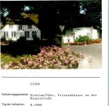 25938 W2270 Nieblum FOTO KEINE AK Friesenhäuser an der Hauptstraße Foto montiert auf Karton