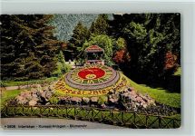 Interlaken Blumenuhr - Kuranlagen AK Uhr 1913